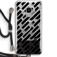 Zwarte vegen: Samsung Galaxy S9 Transparant Hoesje met koord
