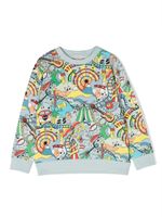 Stella McCartney Kids pull en coton à imprimé graphique - Bleu