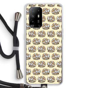 Slapende poes: Oppo A94 5G Transparant Hoesje met koord