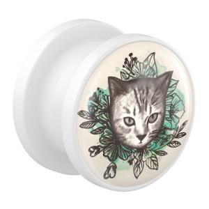 Tunnel met cat design Acryl Tunnels & Plugs