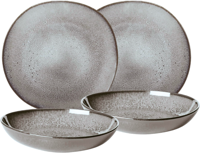 Villeroy & Boch Serviesset Lave - Beige - 4-delig / 2 personen - 2 dinerborden en 2 diepe borden