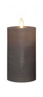 Stompkaars rustiek wax bewegende vlam 12,5x7,5 cm taupe - Annas collection