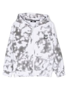 Dkny Kids sweat tie dye à fermeture zippée - Blanc