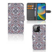 iPhone 14 Pro Max Bookcase Flower Tiles - thumbnail