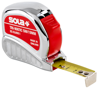 SOLA Rolbandmaat 5mtr Tri-Matic gekalibreerd EG-Klasse 1 (met certificaat) - 50023801