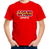 Rood t-shirt Spain / Spanje supporter EK/ WK voor kinderen - thumbnail