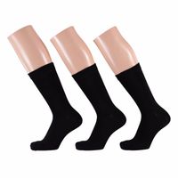 Zwarte dames sokken 3 paar maat 35/42 35/42  - - thumbnail