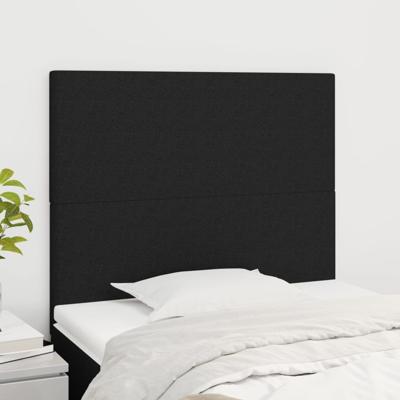 Hoofdborden 2 st 90x5x78/88 cm stof zwart