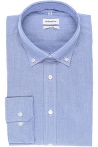 Seidensticker Smart Business Shaped Overhemd blauw, Effen