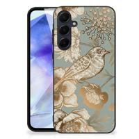 Bloemen Hoesje voor Samsung Galaxy A55 Vintage Bird Flowers Bloemen Hoesje voor Samsung Galaxy A55 Vintage Bird Flowers