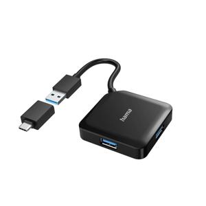 Hama 00200116 interface hub USB 3.2 Gen 1 (3.1 Gen 1) Type-A + Type-C 5000 Mbit/s Zwart