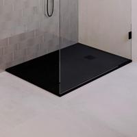 BRAUER Asteroid Douchebak 90x140 incl. antislip en antibacterieel mineraalmarmer mat zwart DB-AS90140MZ