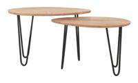 LABEL51 Organische Salontafel 'Frisk' Set van 2 stuks, Rough Mangohout, kleur Naturel