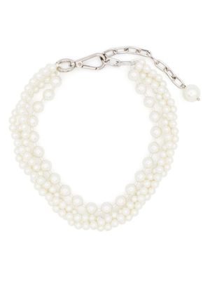 Simone Rocha collier multi-rangs à perles - Blanc