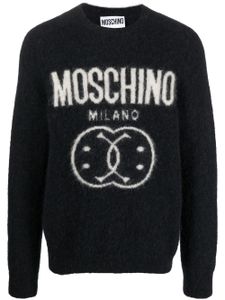 Moschino pull à effet brossé - Noir