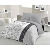 ETHNO microvezel dekbedset - 1 dekbedovertrek 220 x 240 cm + 2 kussenslopen 63 x 63 cm - Grijs