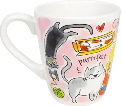 Blond Amsterdam mok aardewerk cat lover 10x11.5cm multi
