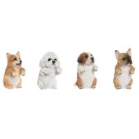 Decoratieve figuren Home ESPRIT Wit Bruin 8 x 8 x 14 cm (4 Stuks)