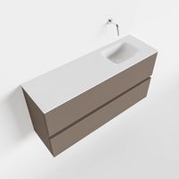 Toiletmeubel Mondiaz Ada | 100 cm | Meubelkleur Smoke | Lex wastafel Talc Rechts | Zonder kraangat