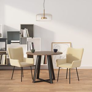 Eetkamerstoelen 2 st fluweel crmekleurig