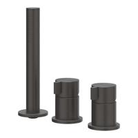 IVY Tribe Badrandcombinatie - 3-weg - mengkraan - uittrekbare handdouche - zonder uitloop - RVS316 - geborsteld carbon black PVD 6301184 - thumbnail