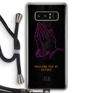Praying For My Haters: Samsung Galaxy Note 8 Transparant Hoesje met koord