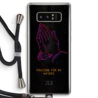 Praying For My Haters: Samsung Galaxy Note 8 Transparant Hoesje met koord