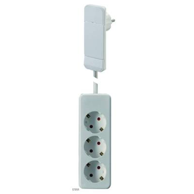 BACHMANN SmartPlug platte connector, met 3x geaarde stekkerdoos, wit, 1,6 m