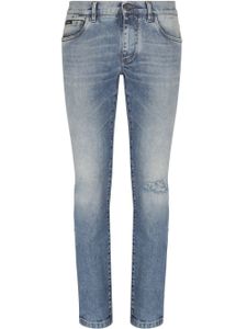 Dolce & Gabbana jean skinny à effet usé - Bleu