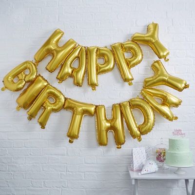 Ginger Ray Gouden Happy Birthday folieballonnen Pick & Mix