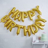 Ginger Ray Gouden Happy Birthday folieballonnen Pick & Mix