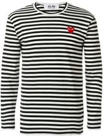 Comme Des Garçons Play striped long-sleeve T-shirt - Noir - thumbnail