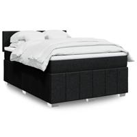 Boxspring met matras stof zwart 140x200 cm