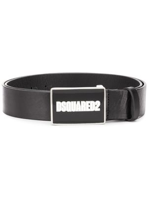 DSQUARED2 ceinture à plaque logo - Noir
