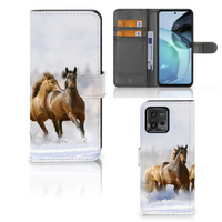Motorola Moto G72 Telefoonhoesje met Pasjes Paarden