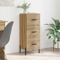 Dressoir artisanaal eikenkleurig 34 x 34.5 x 90 cm Bewerkt hout