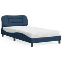 Bed met matras "Hvar" stof blauw 100x200 cm