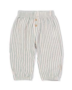 HEMA Newborn Broek Mousseline Strepen Groen (groen)