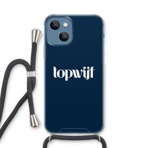 Topwijf Navy: iPhone 13 mini Transparant Hoesje met koord