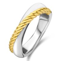 TI SENTO-Milano 12294MW Ring zilver-parelmoer goud-en zilverkleurig-wit 6 mm TI SENTO-Milano 12294MW Ring zilver-parelmoer goud-en zilverkleurig-wit 6 mm