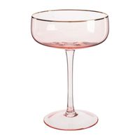 Champagneglas gouden rand - roze - 220 ml