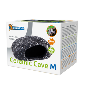 Superfish Ceramic Cave M - Keramische Schuilplaats voor Aquarium, Natuurlijk Ontwerp
