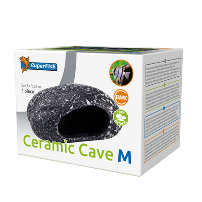 Superfish Ceramic Cave M - Keramische Schuilplaats voor Aquarium, Natuurlijk Ontwerp