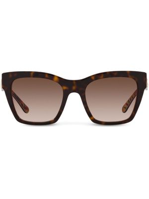 Dolce & Gabbana Eyewear lunettes de soleil à effet écailles de tortue - Marron