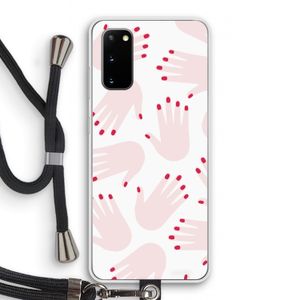 Hands pink: Samsung Galaxy S20 Transparant Hoesje met koord