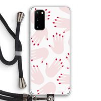 Hands pink: Samsung Galaxy S20 Transparant Hoesje met koord