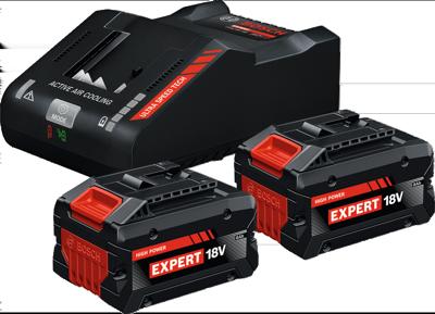 Bosch Blauw Accu Starterset EXBA18V-80 / 160 | 2x EXBA18V-80 + Lader EXAL18V-160 - 1600A0373T