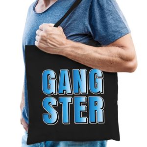 Gangster fun tekst cadeau tas zwart heren