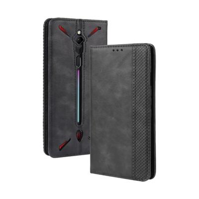 Magnetische gesp retro Crazy Horse textuur horizontale Flip lederen case voor ZTE de rode magie 3 met houder & card slots & Photo Frame (zwart)
