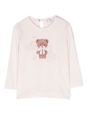 Monnalisa t-shirt en coton à imprimé ourson - Rose